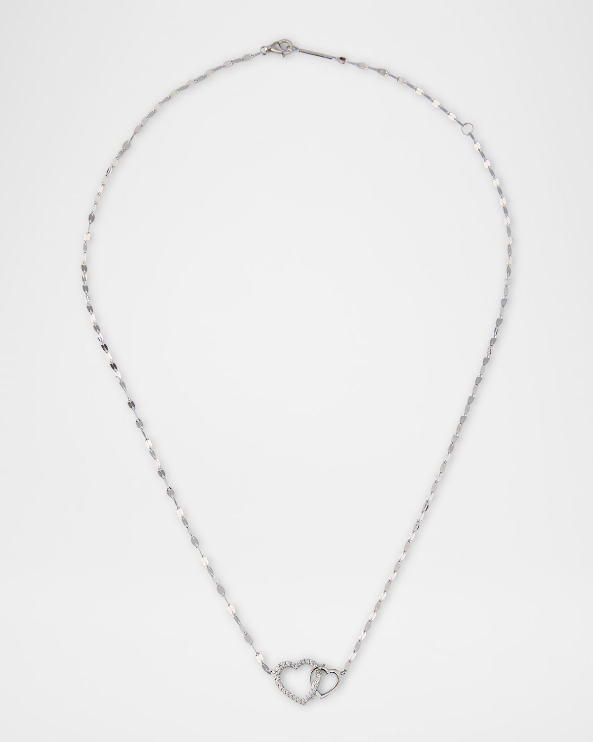 LANA Interlocking Diamond Heart Pendant Necklace