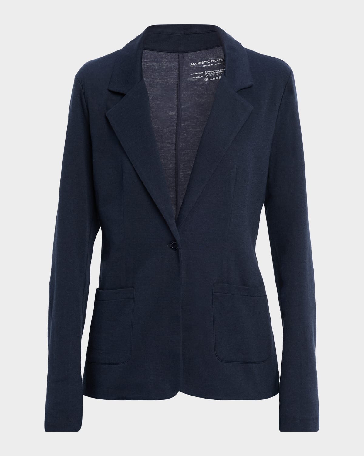 Majestic Single-button Double Faced Blazer In Blue