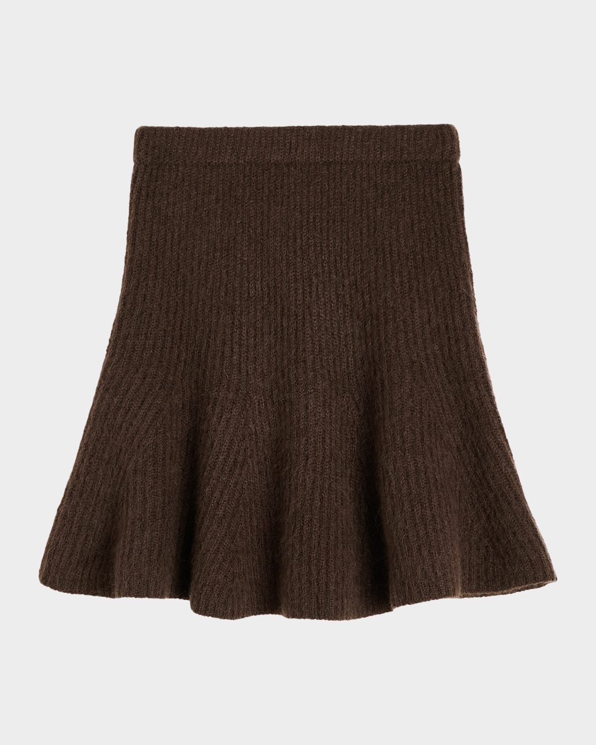 By Malene Birger Dox Rib Knit Wool-mohair Mini Skirt In Brown
