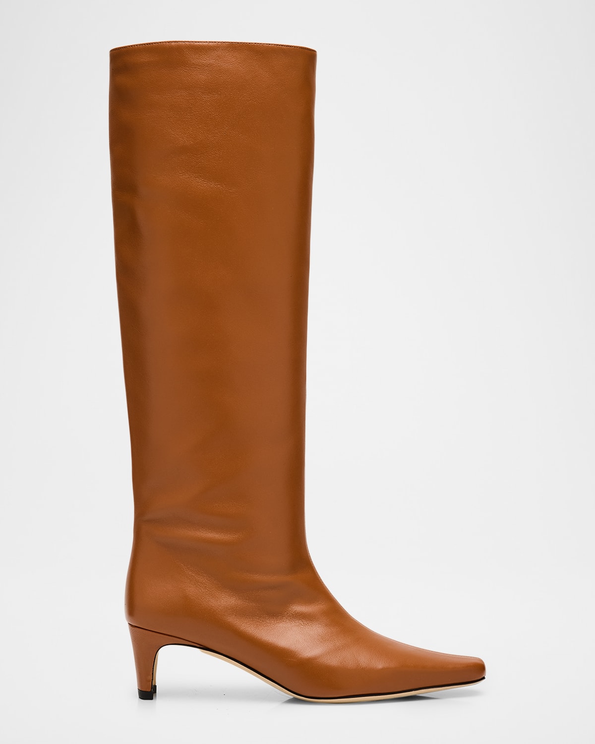 Staud Wally Leather Knee-high Boots In Brown