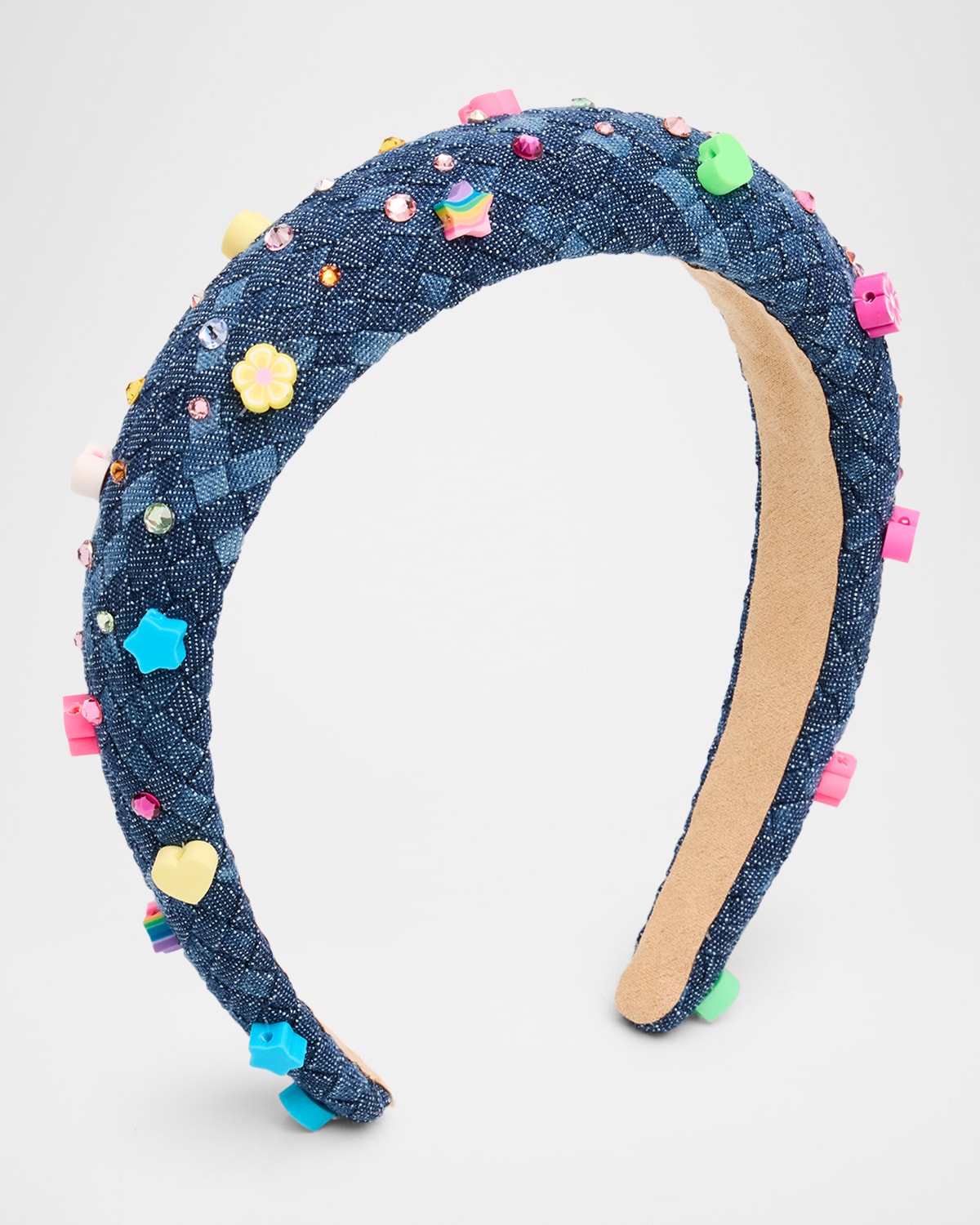 Bari Lynn Girl 's Puffy Woven Denim Headband