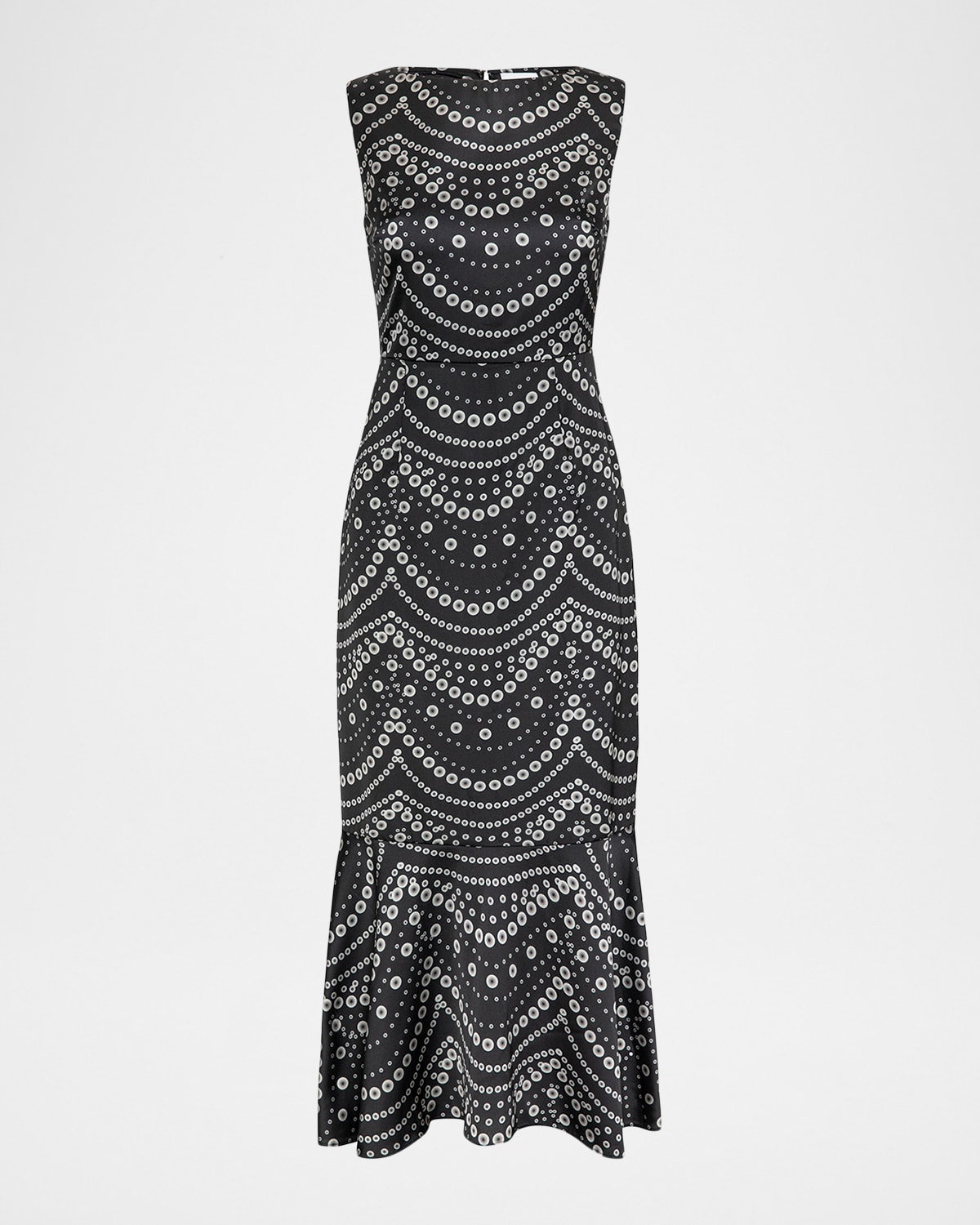 Misa Stranded Pearls Patricia Midi Dress In Black