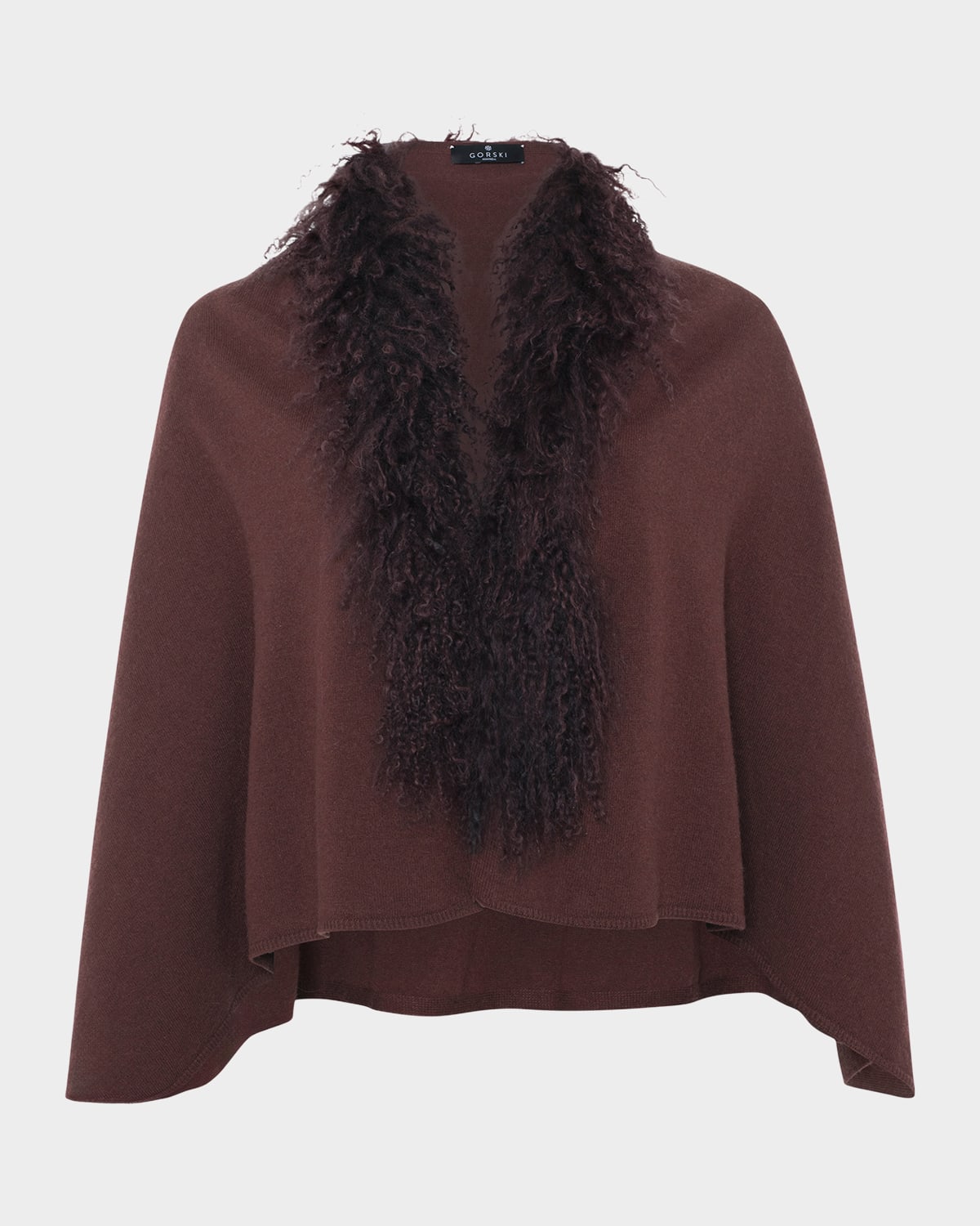 Gorski Stole With Select Mongolian Lamb Trim In Brown