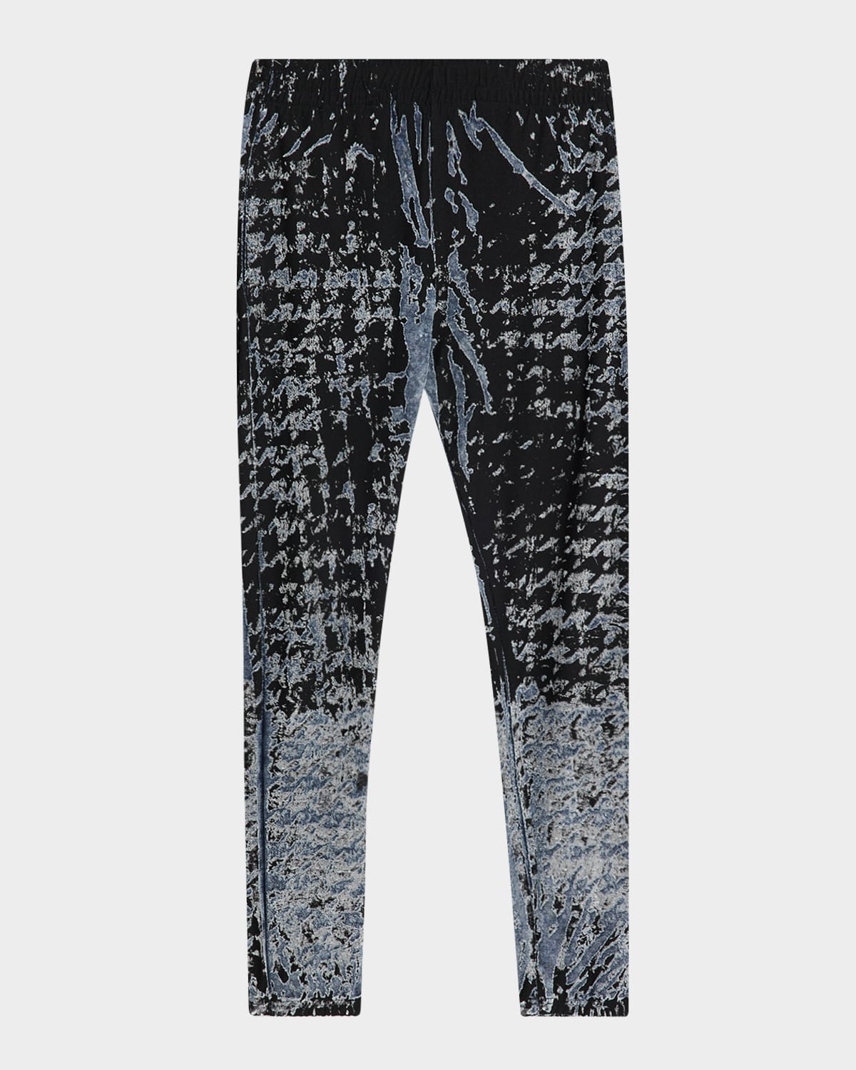 Diesel Devoré-houndstooth Elasticated Trousers In Blue