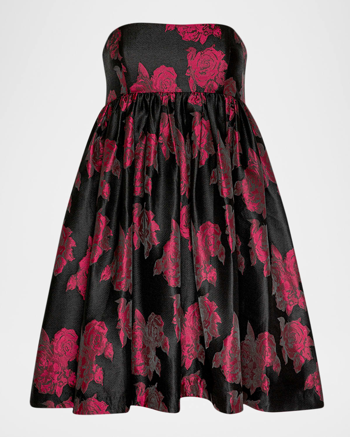 Misa Lamar Floral Jacquard Mini Dress In Black