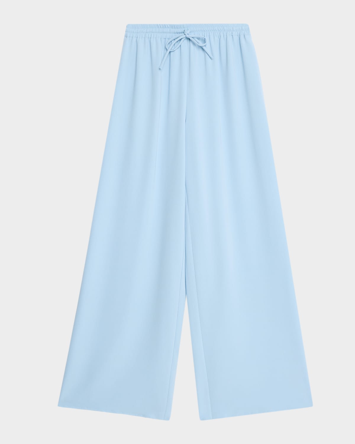 Oscar De La Renta Silk Georgette Wide-leg Pull-on Pants In Blue