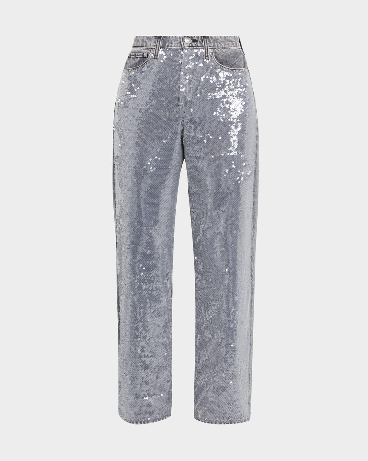 Rag & Bone Shea Sequined Relaxed Straight Jeans In Gray