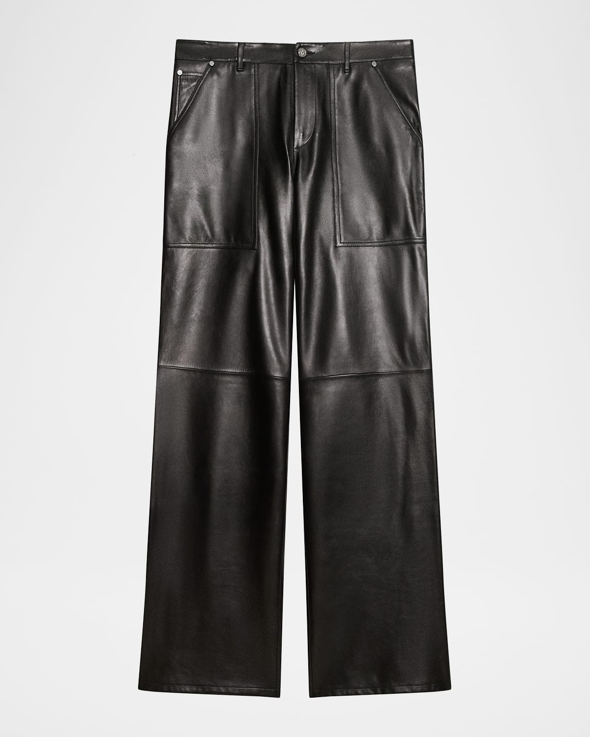 Helmut Lang Men's Leather Utlity Pants In Black
