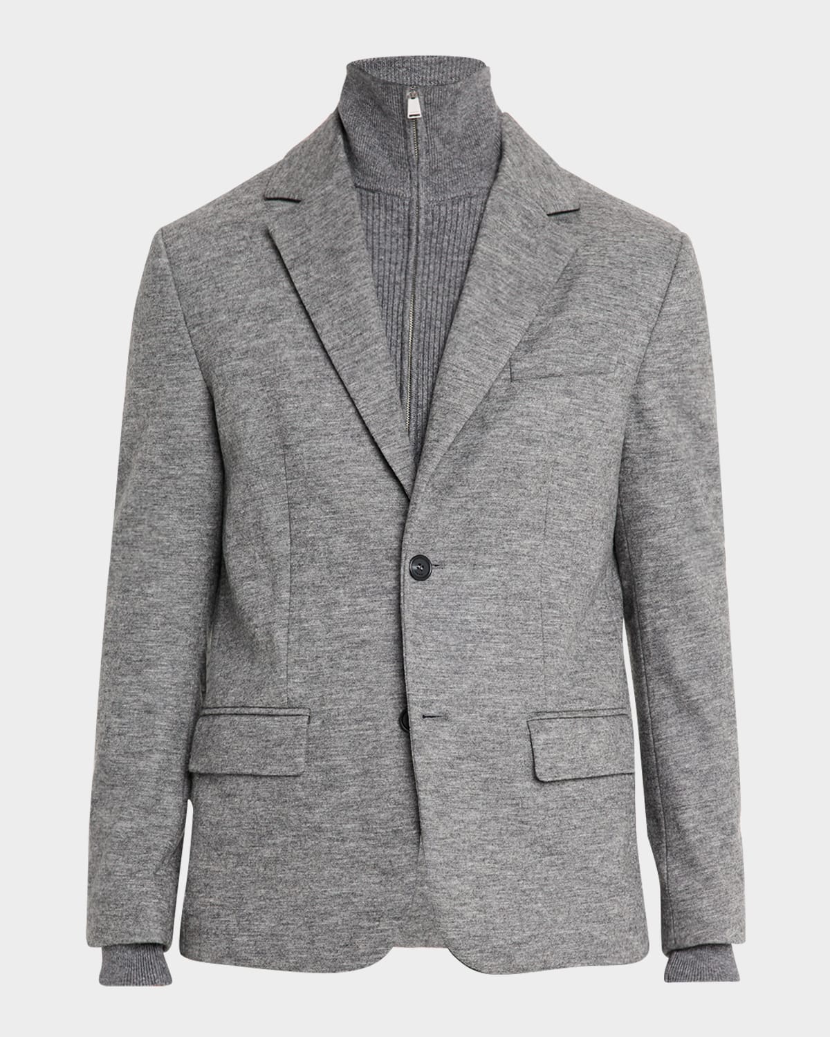 Simkhai Men's Tristen Single-breasted Wool Blazer In Gray