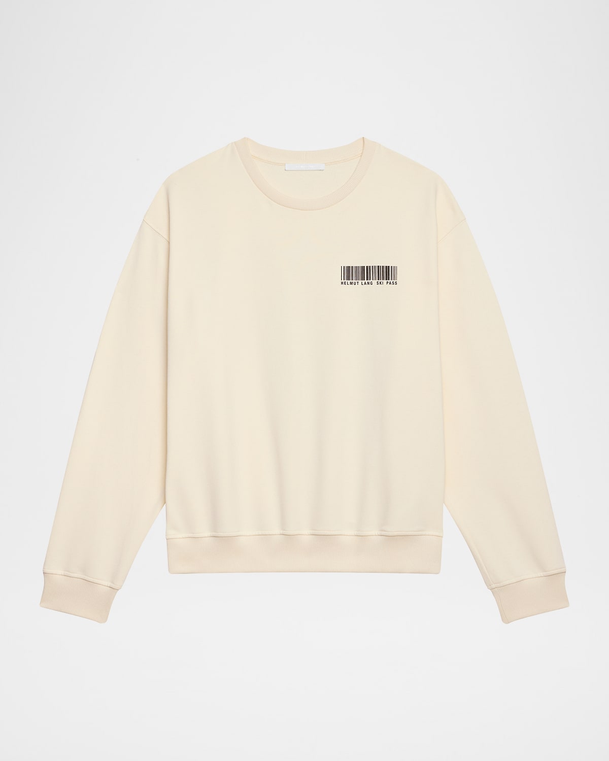 Helmut Lang Men's Ski Schedule Cotton Crewneck Sweater In Neutral