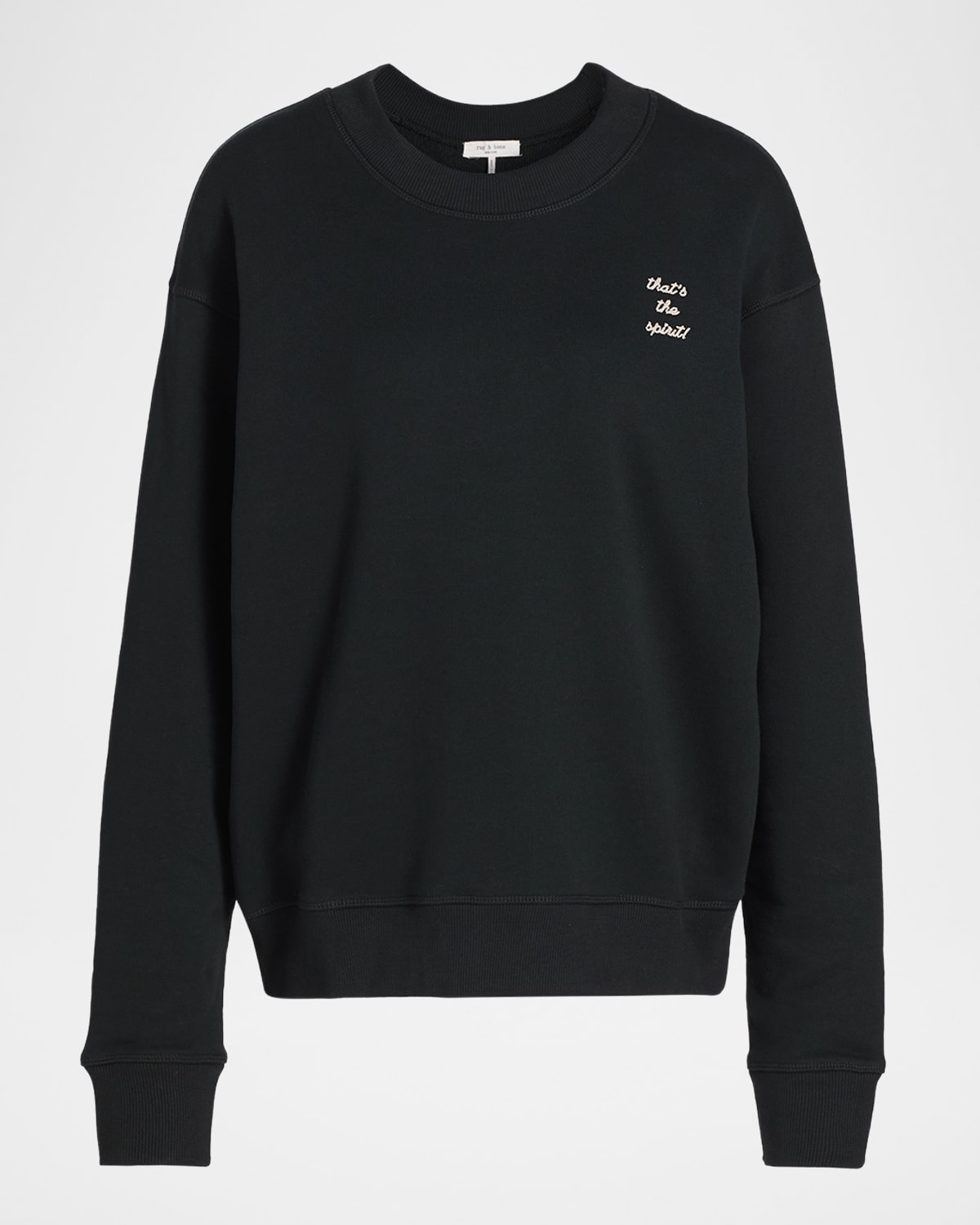 Rag & Bone That's The Spirit Crewneck Sweatshirt In Black