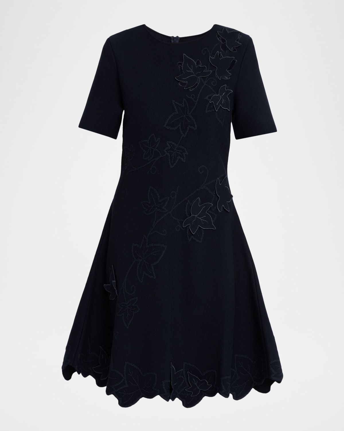 Oscar de la Renta Ivy Cutout Short-Sleeve Knit Dress