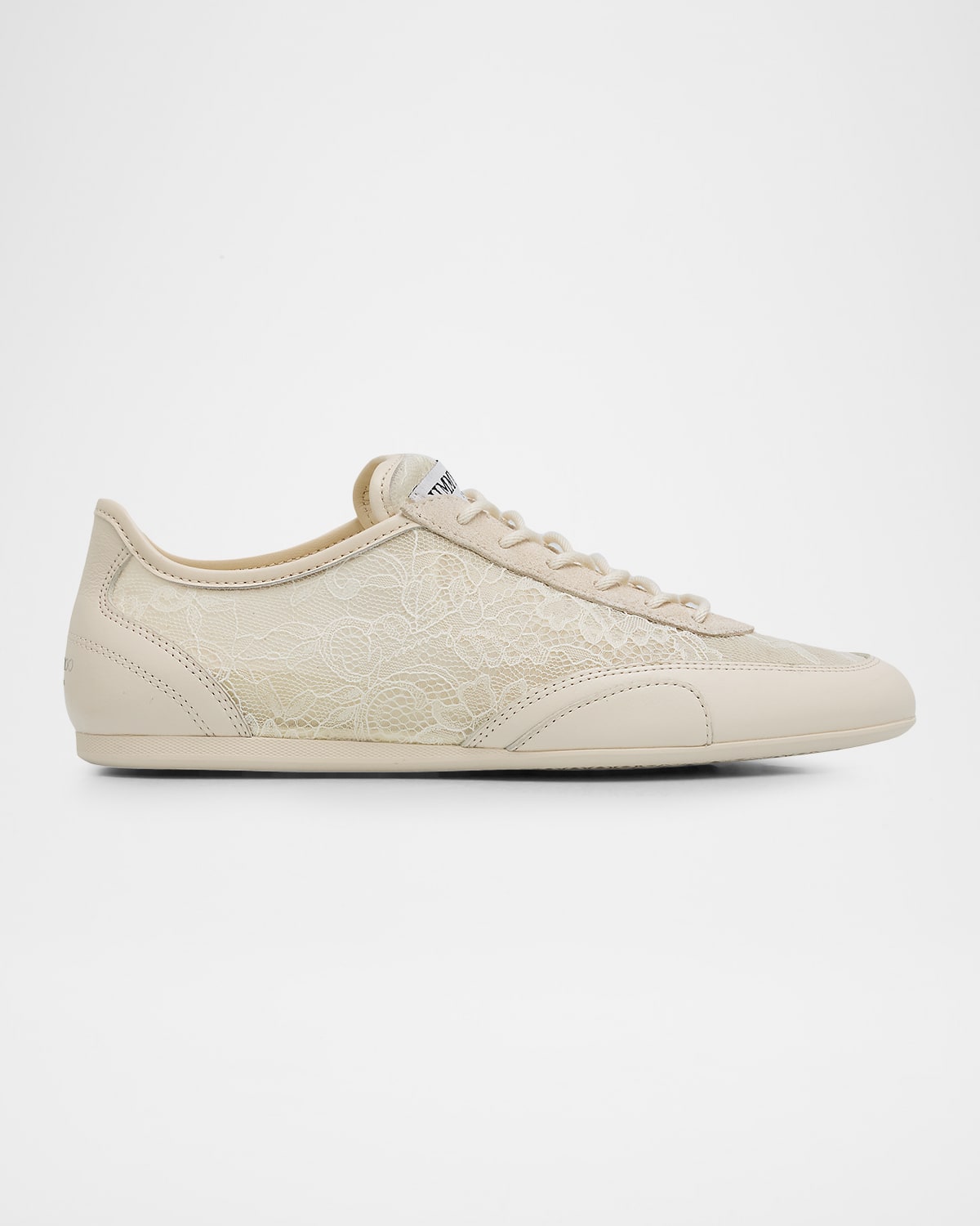 Jimmy Choo Sunny Floral Lace And Suede Trainers In Neutral