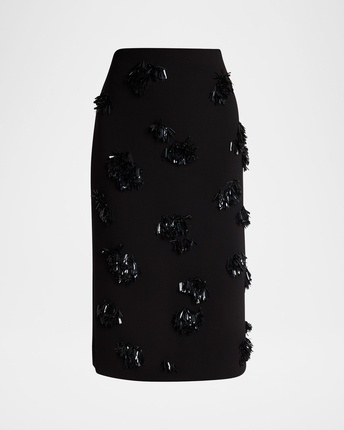 Proenza Schouler Moira Embroidered Compact Crepe Skirt In Black
