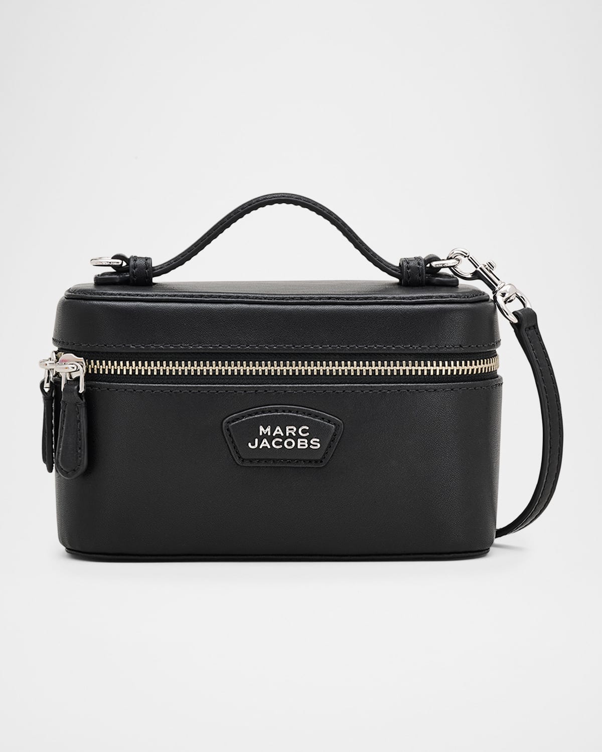 Marc Jacobs The Vanity East-west Leather Shoulder Bag In Black