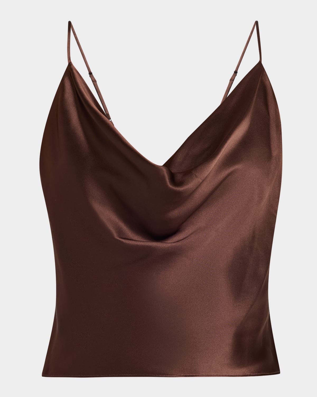 L'agence Calista Cowl-neck Silk Camisole In Brown