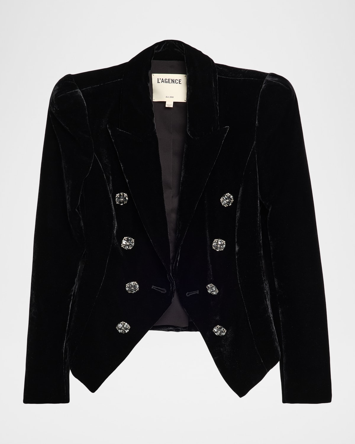 L'Agence Bethany Structured Velvet Blazer