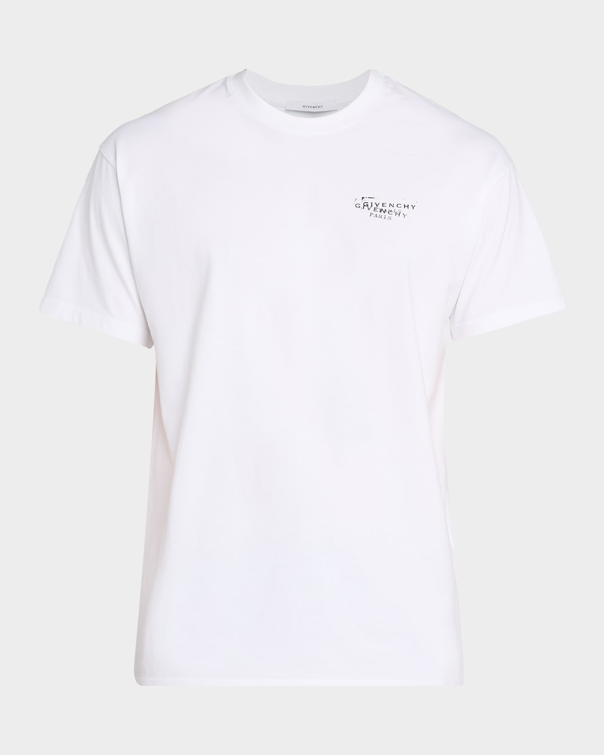 Givenchy Men White Crew Neck T-shirt With Logo On Front And Back In Cotton Man In White