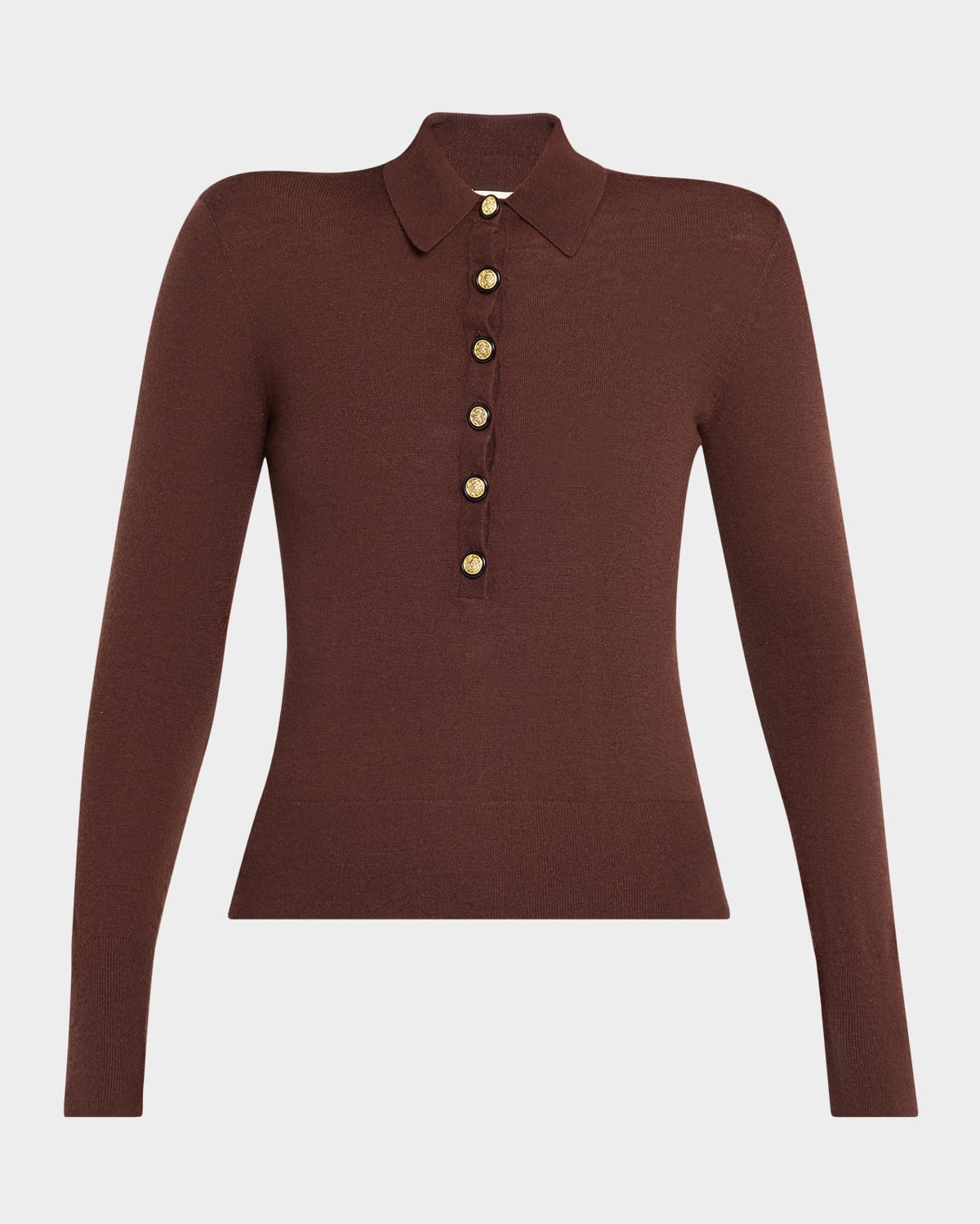 L'agence Sterling Collared Sweater In Brown