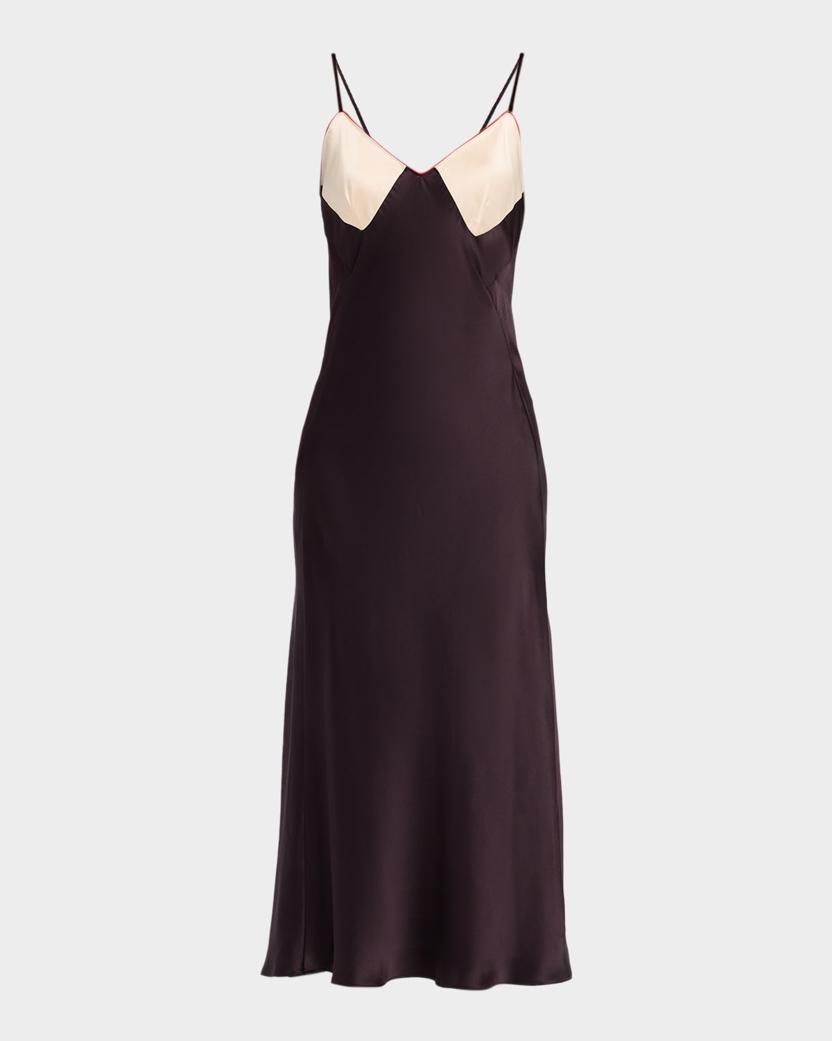 Sablyn Rory Colorblock Bias-Cut Silk Dress
