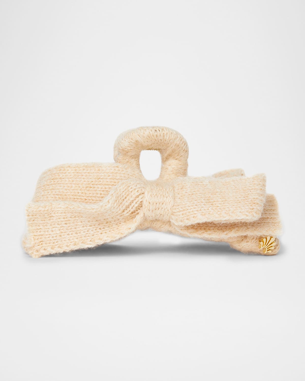 Lele Sadoughi Cable-knit Bow Claw Clip In Neutral