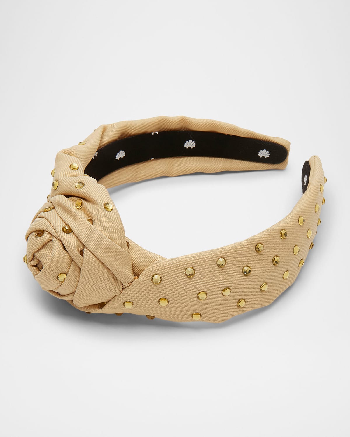 Lele Sadoughi Rosette Crystal-embellished Headband In Gold