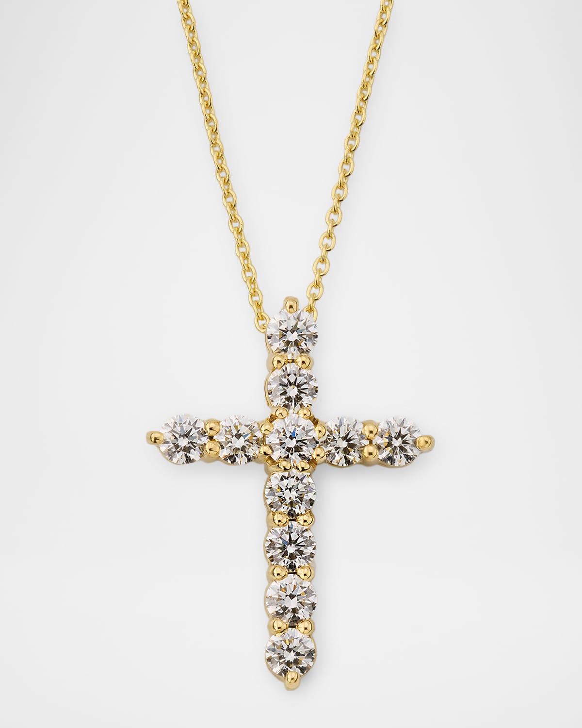 Roberto Coin 18K White Gold Diamond Cross Pendant Necklace, 0.88tcw