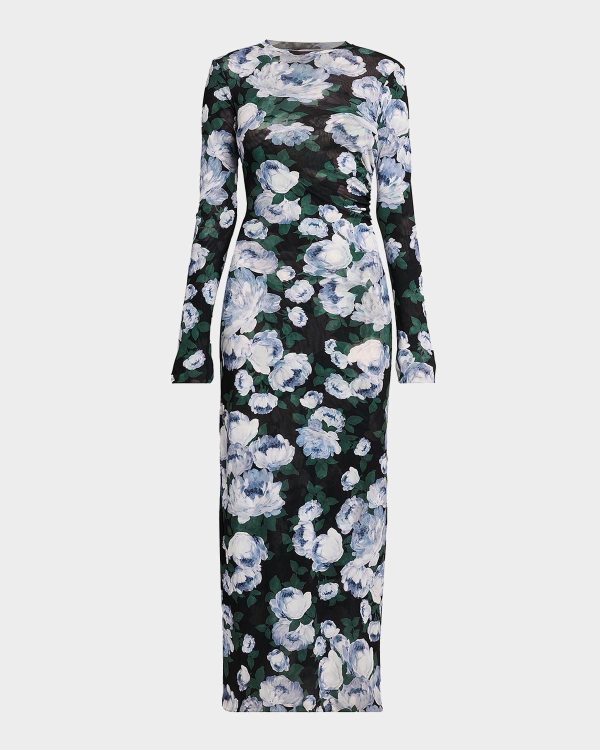 Stella Mccartney Bunch Of Roses Mesh Long Dress Dresses Multicolor In Green