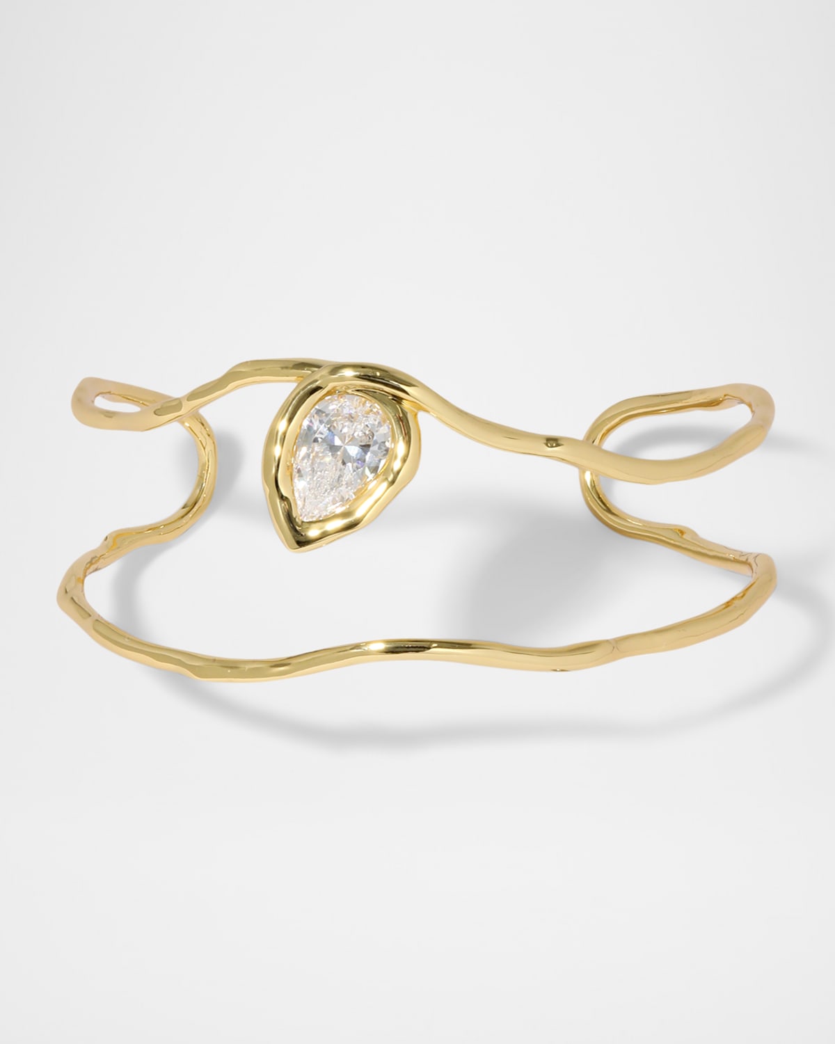 Alexis Bittar Asterales Gold Flat CZ Cuff Bracelet
