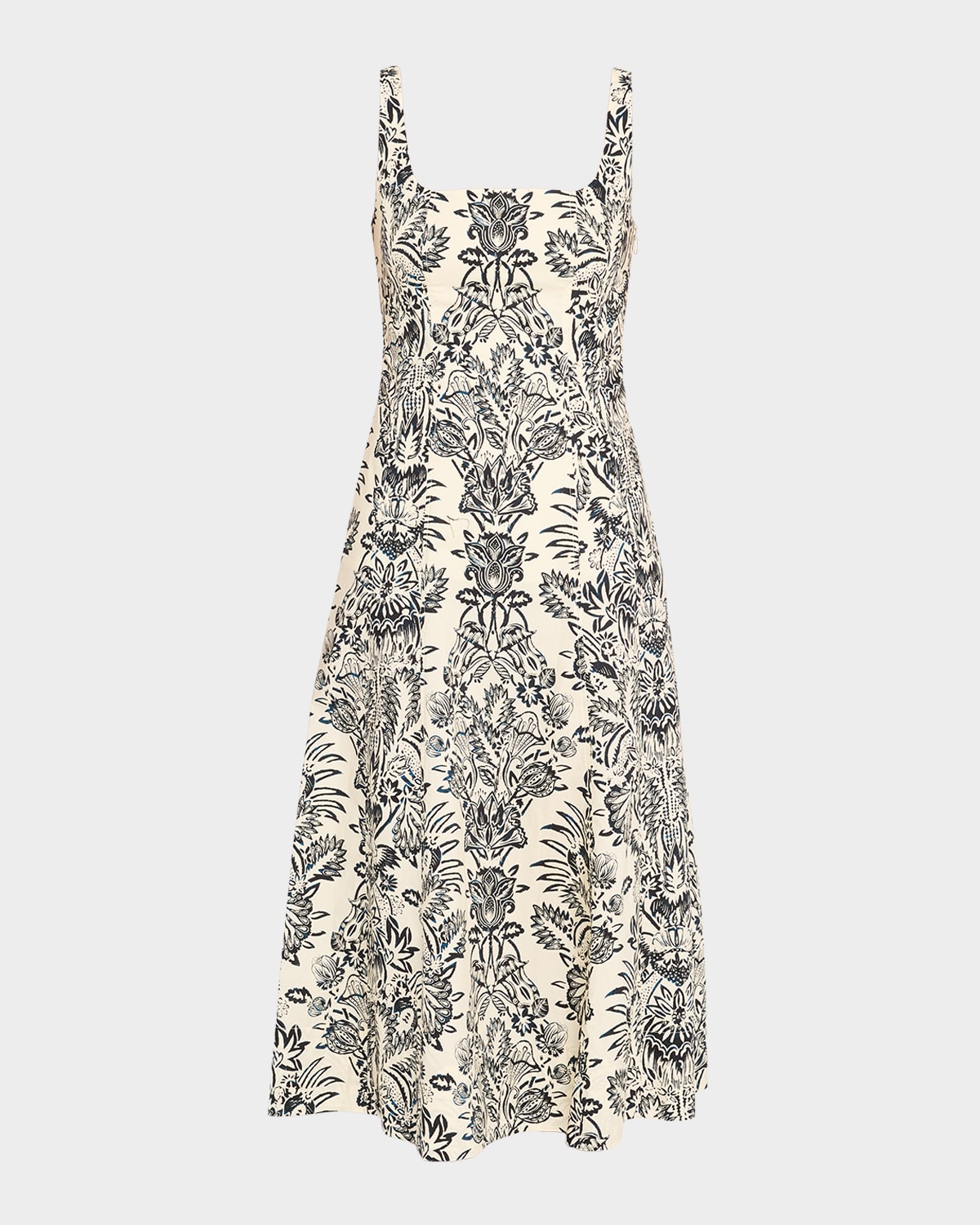 Ulla Johnson Natali Floral Midi Tank Dress In Neutral