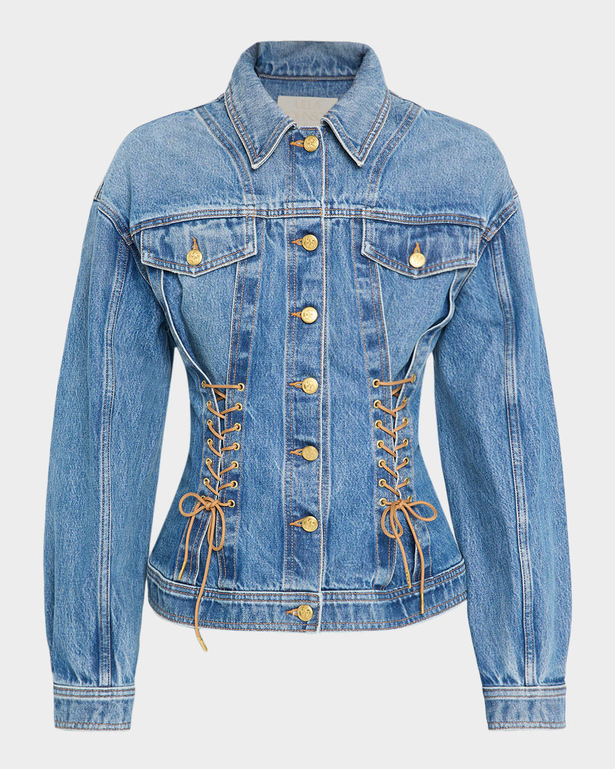 Ulla Johnson Naomi Lace-Up Denim Jacket
