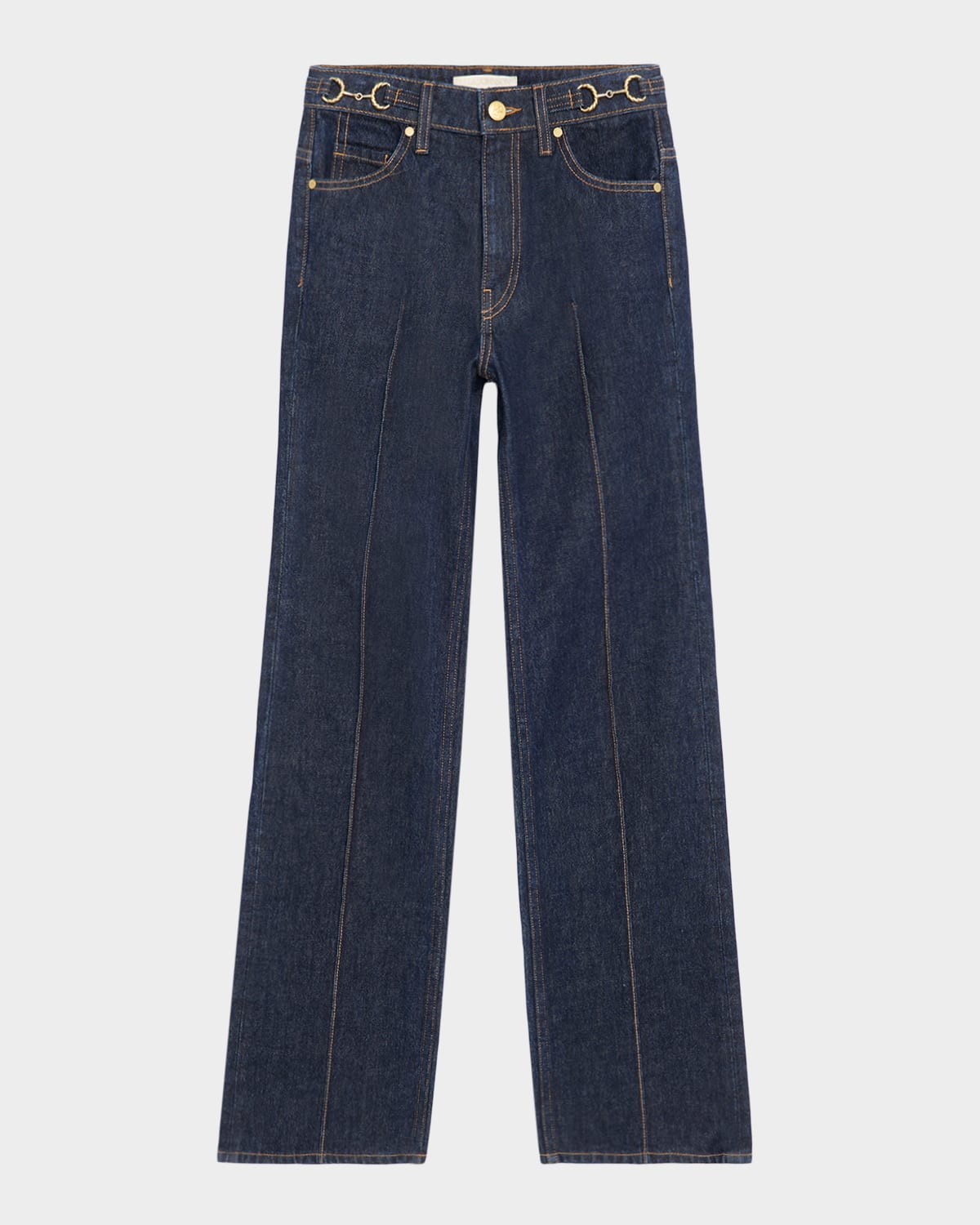 Ulla Johnson The Agatha Straight-leg Pintuck Jeans In Blue