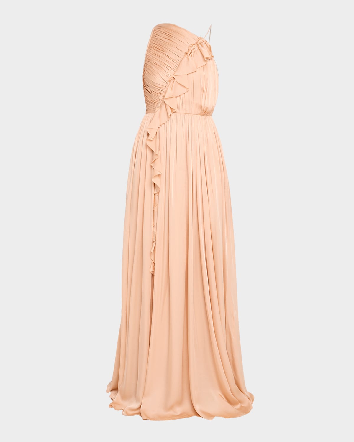 Ulla Johnson Aisha Asymmetric Silk Chiffon Gown In Sand