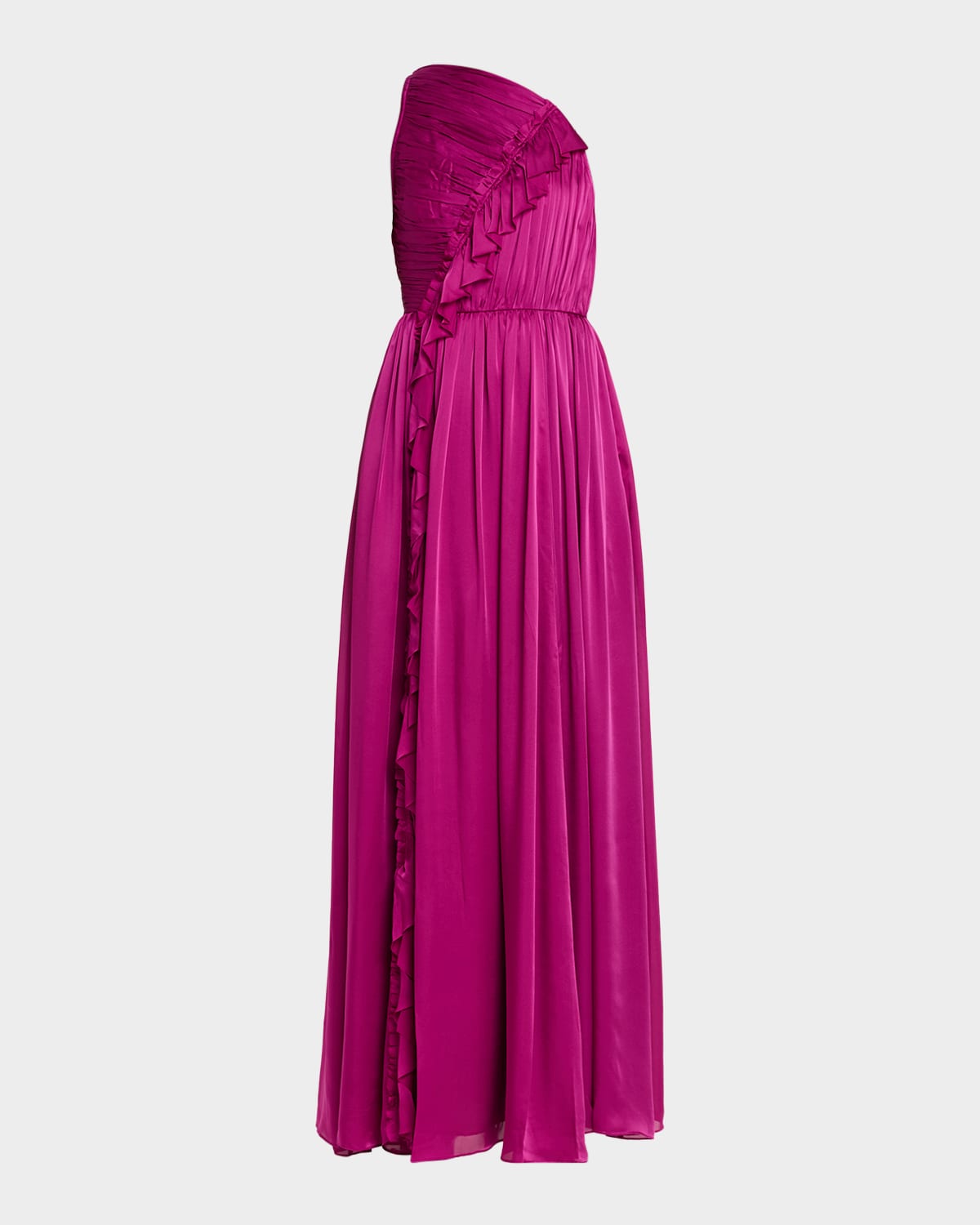 Ulla Johnson Aisha Asymmetric Silk Chiffon Gown In Purple