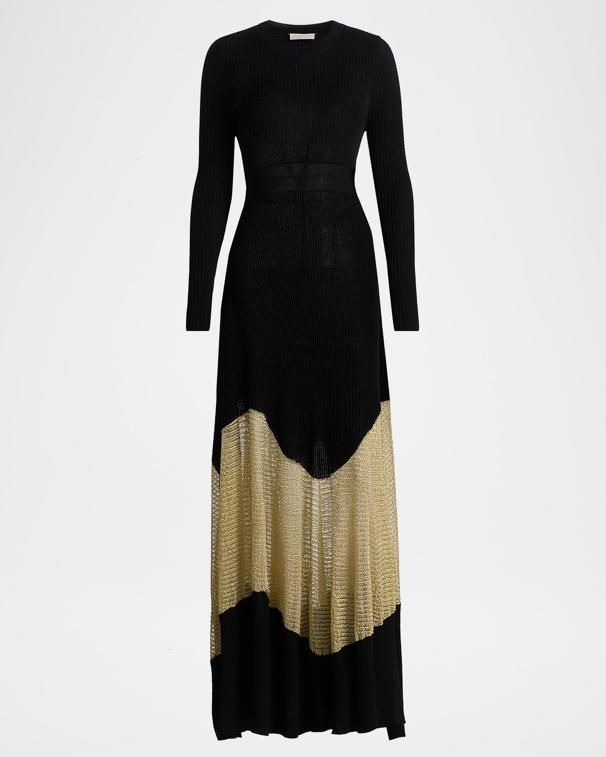 Ulla Johnson Roanne Mesh Panel Maxi Dress In Black