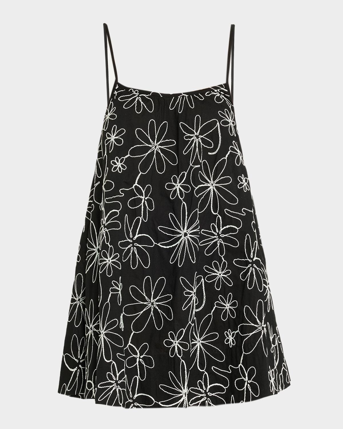 Solid & Striped The Lindsay Floral Mini Dress In Black