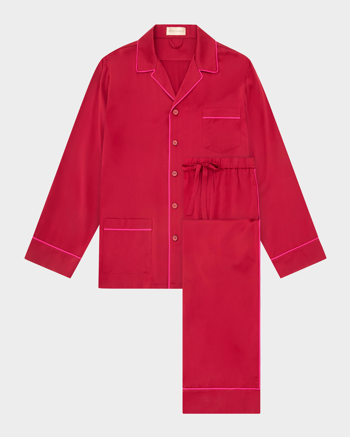 Olivia von Halle Yves Silk Satin Pajama Set