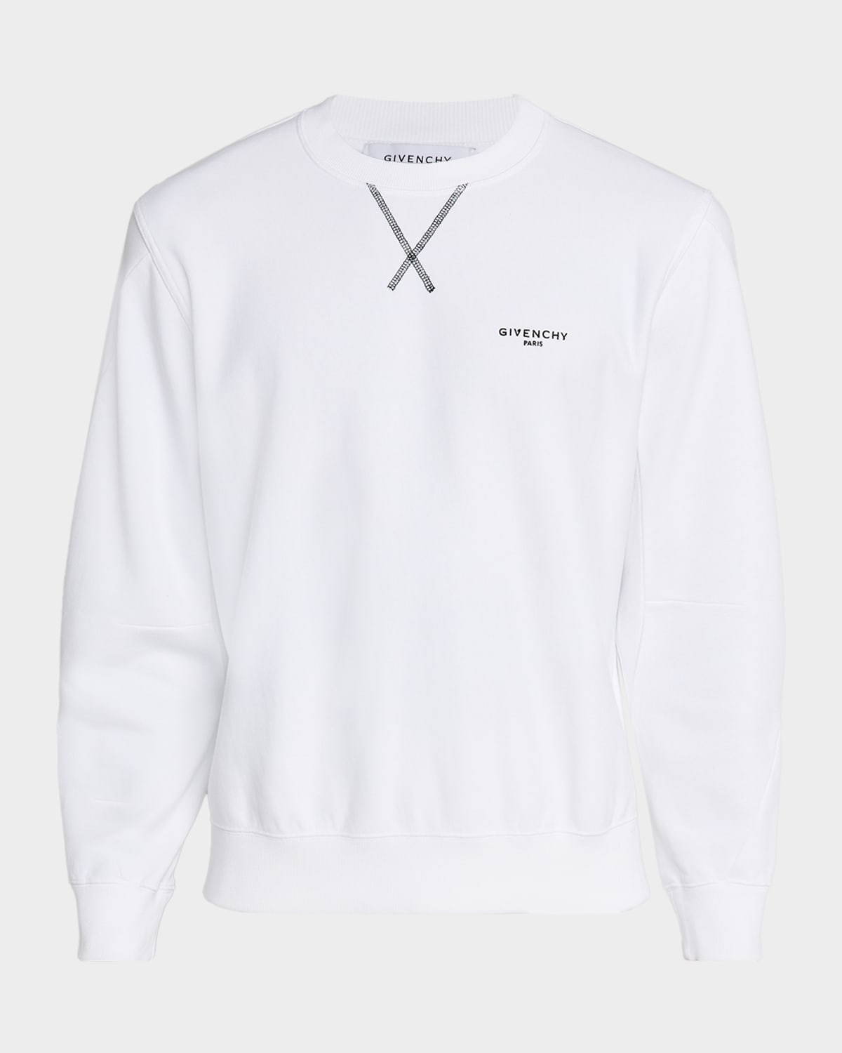 Givenchy White Couture Seam Sweatshirt With Embroidered Logo In White