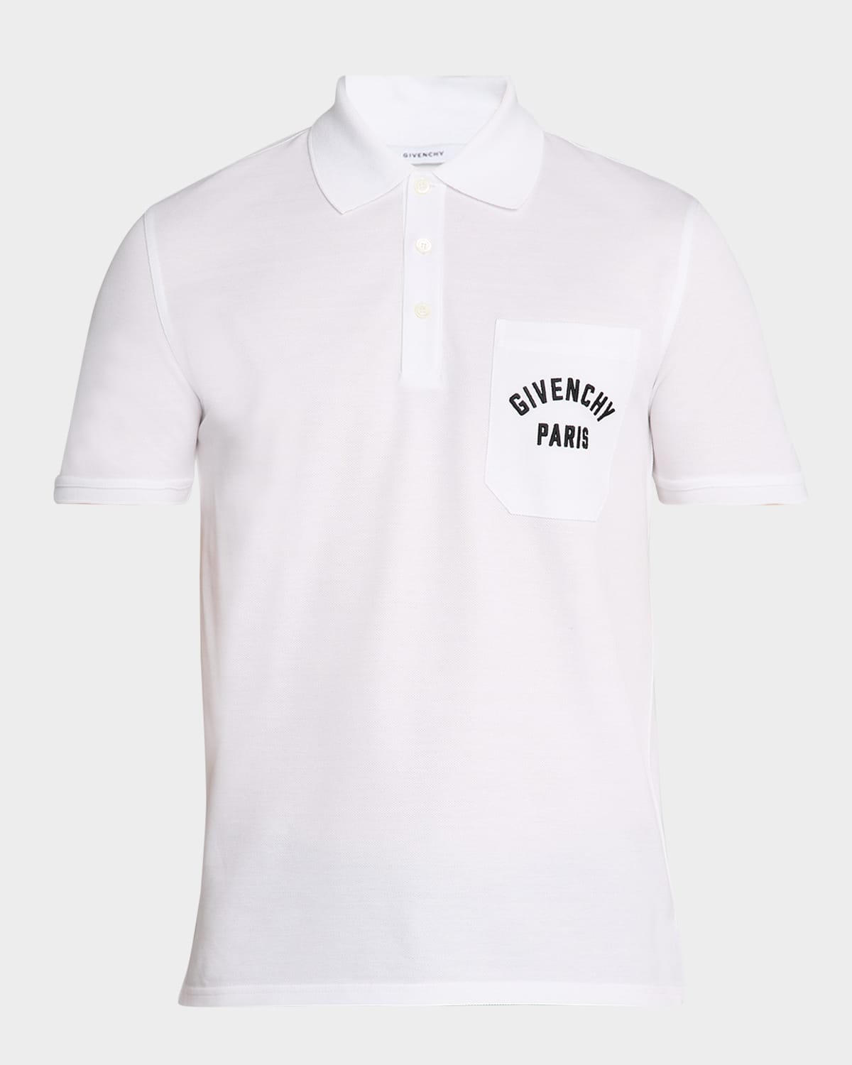 Givenchy Polo Shirt With Short Sleeves And Chest Pocket In White