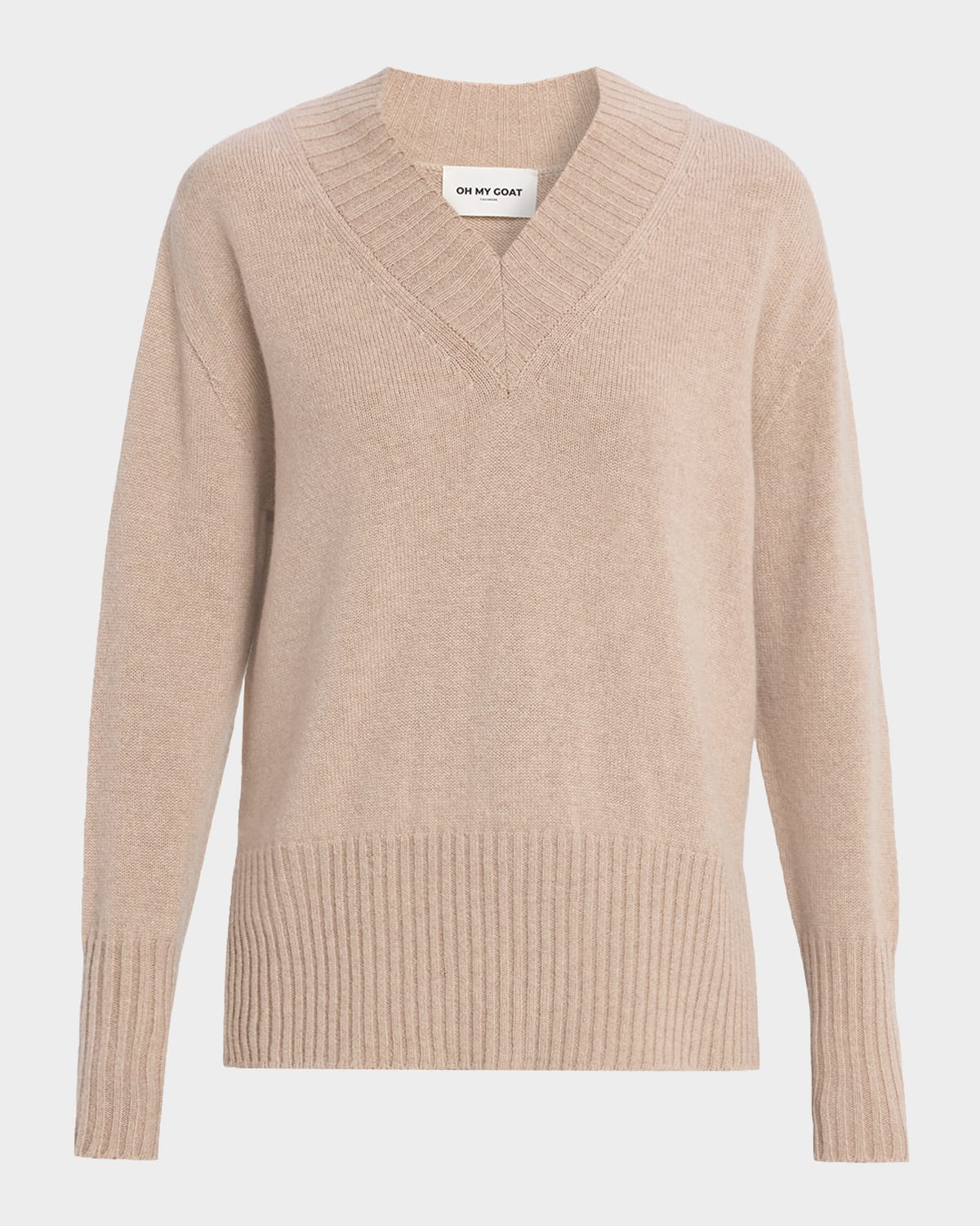 Oh My Goat Side-slit Turtleneck Cashmere Sweater In Multi