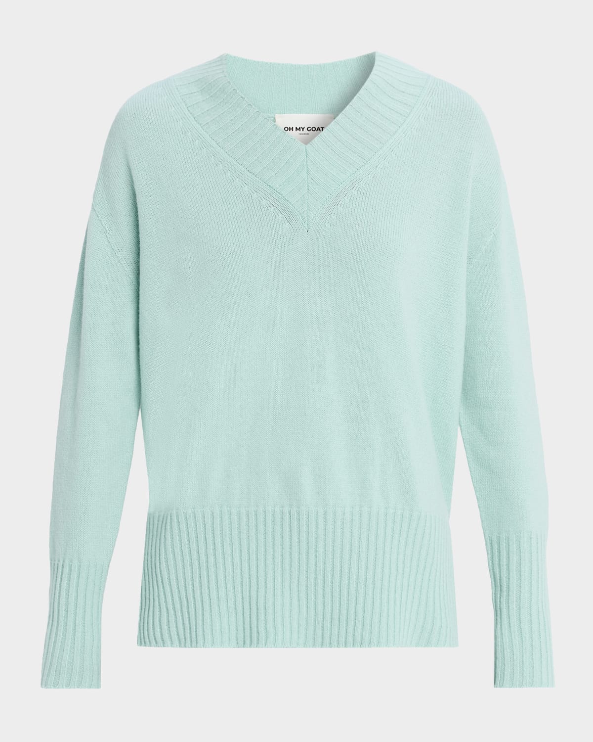 Oh My Goat Side-slit Turtleneck Cashmere Sweater In Multi