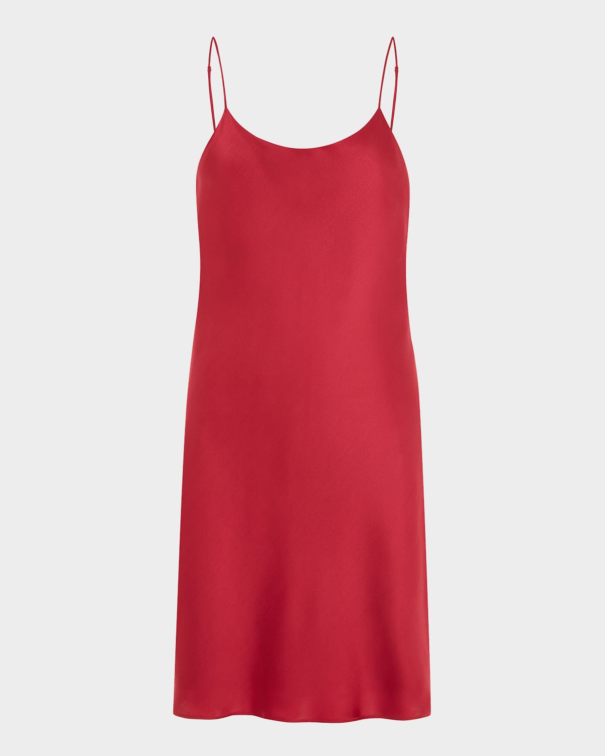Olivia von Halle Venus Scoop-Neck Silk Satin Mini Slip Dress
