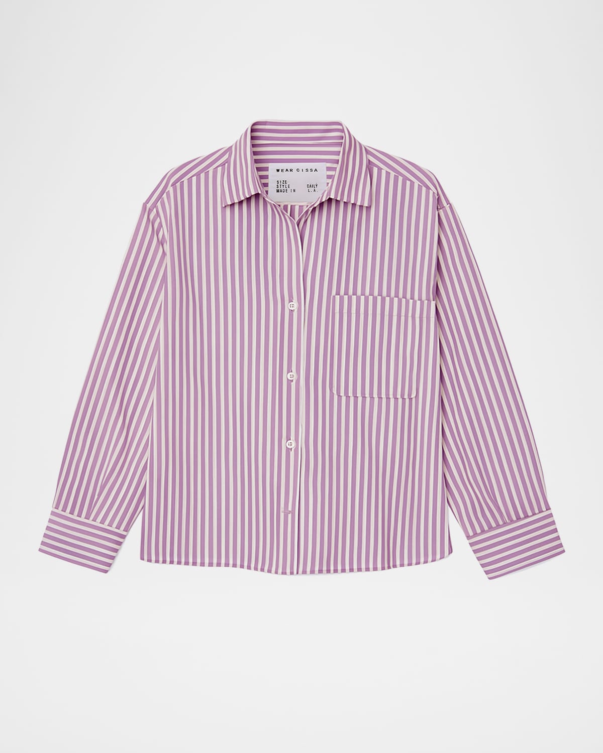 Cissa The Daily Striped Button-front Shirt In Pink