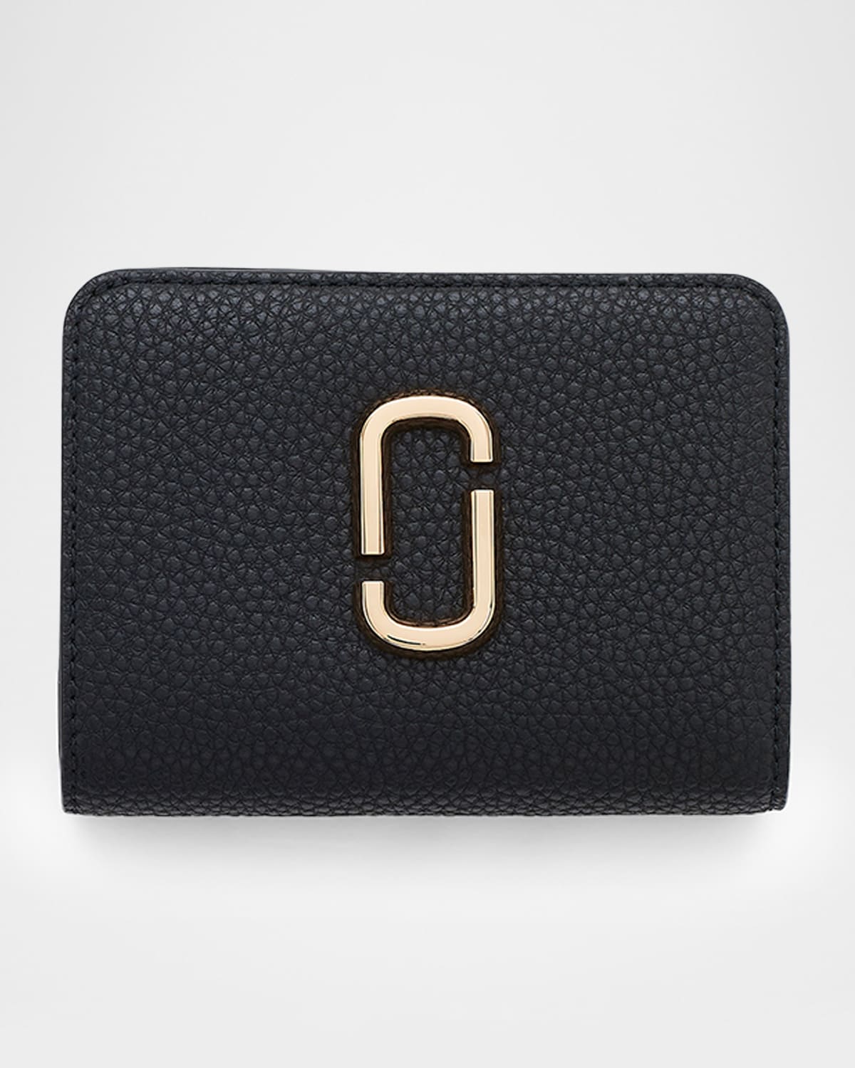 Marc Jacobs The Pebble J Marc Mini Compact Wallet In Black