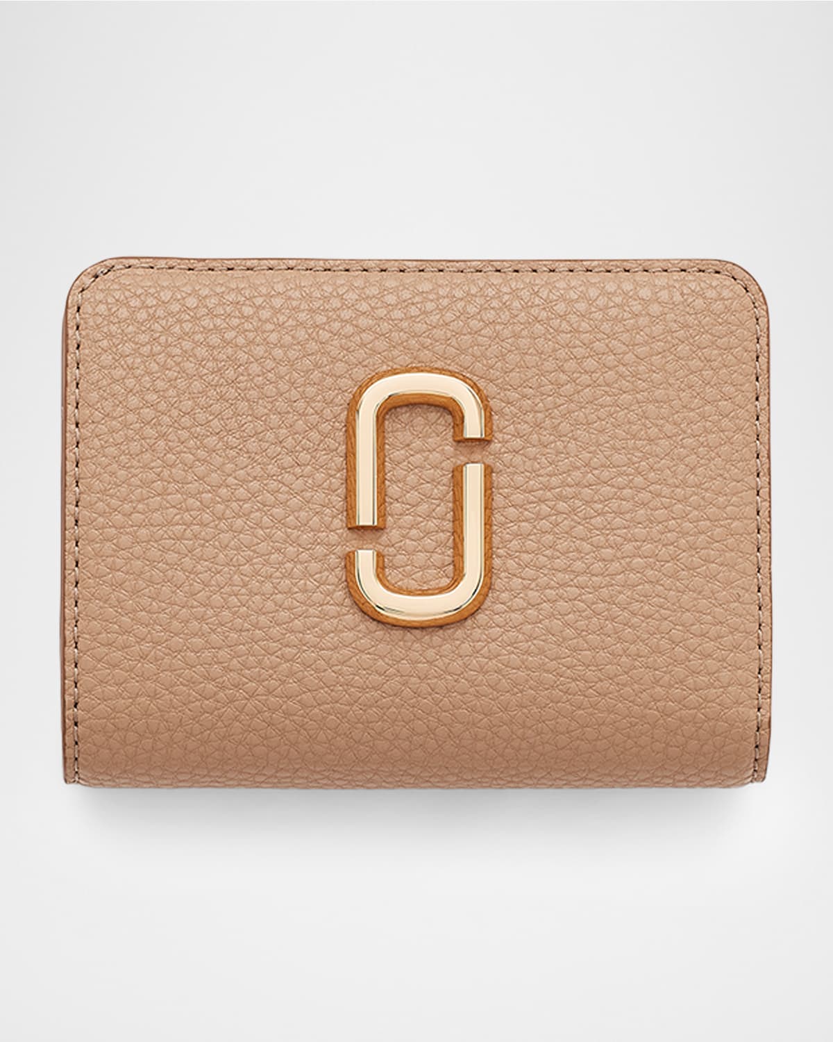 Marc Jacobs The Pebble J Marc Mini Compact Wallet In Brown