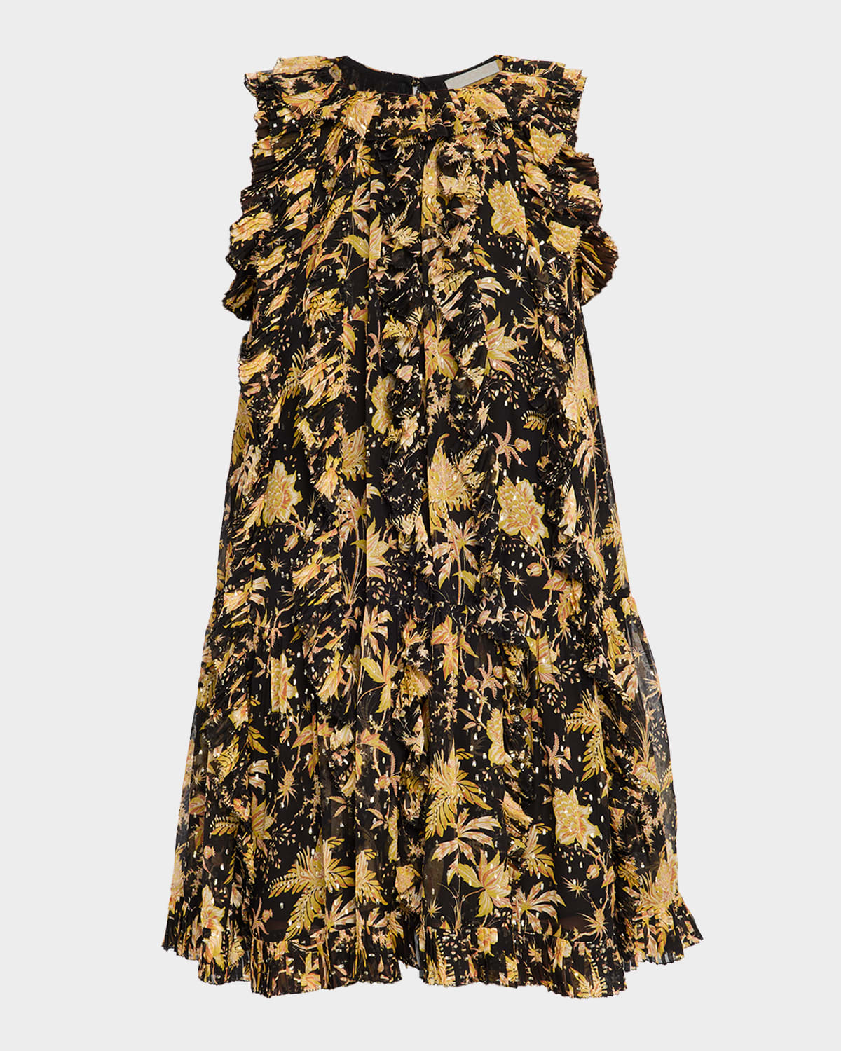 Ulla Johnson Signe Cascading Ruffle Mini Dress In Multi