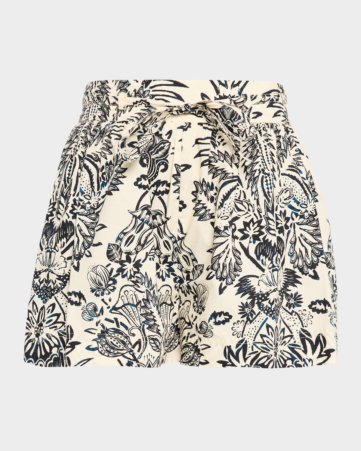 Ulla Johnson Rowan Belted Cotton Shorts In Multi