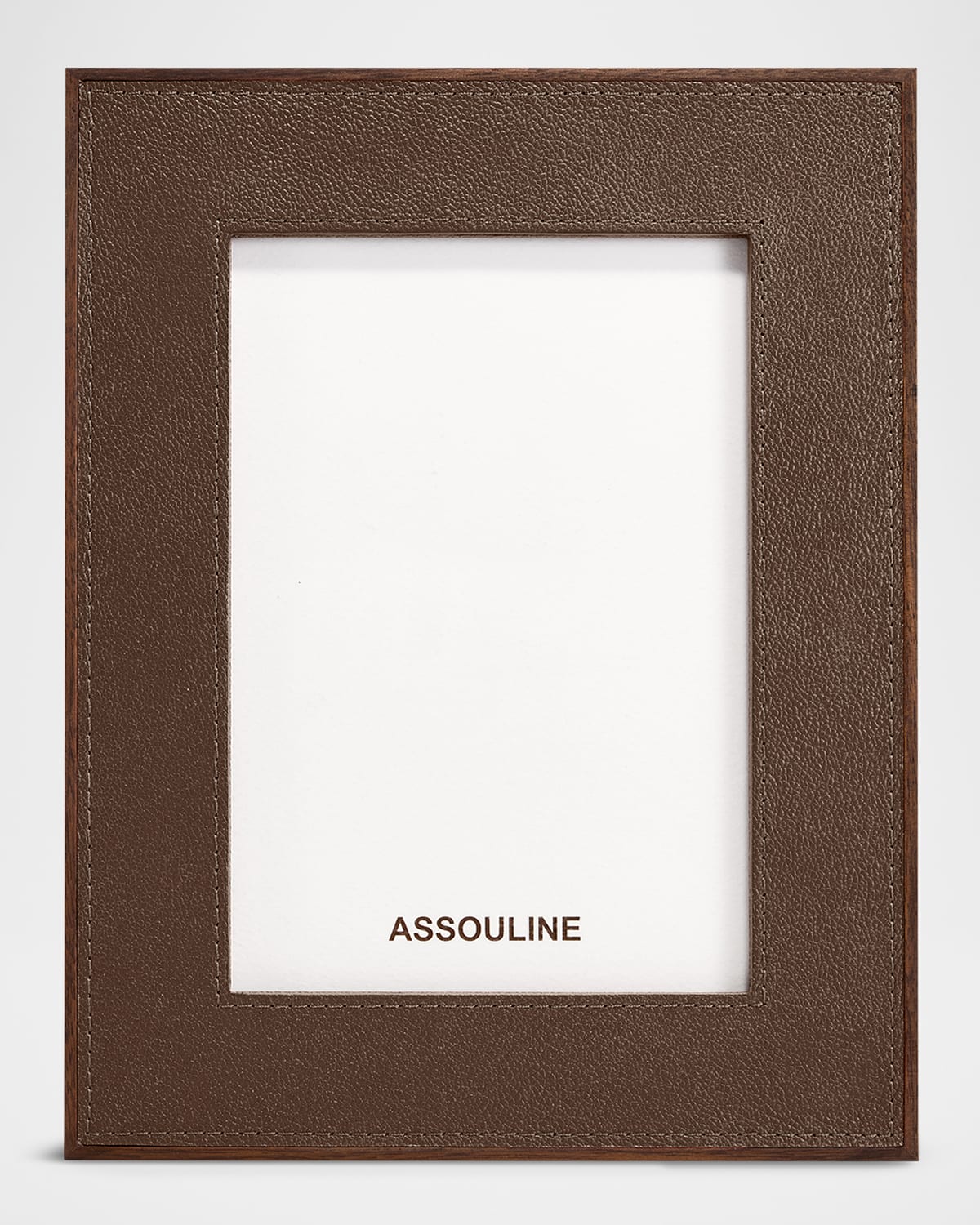 Assouline Heritage Leather Frame, 5" X 7" In Brown
