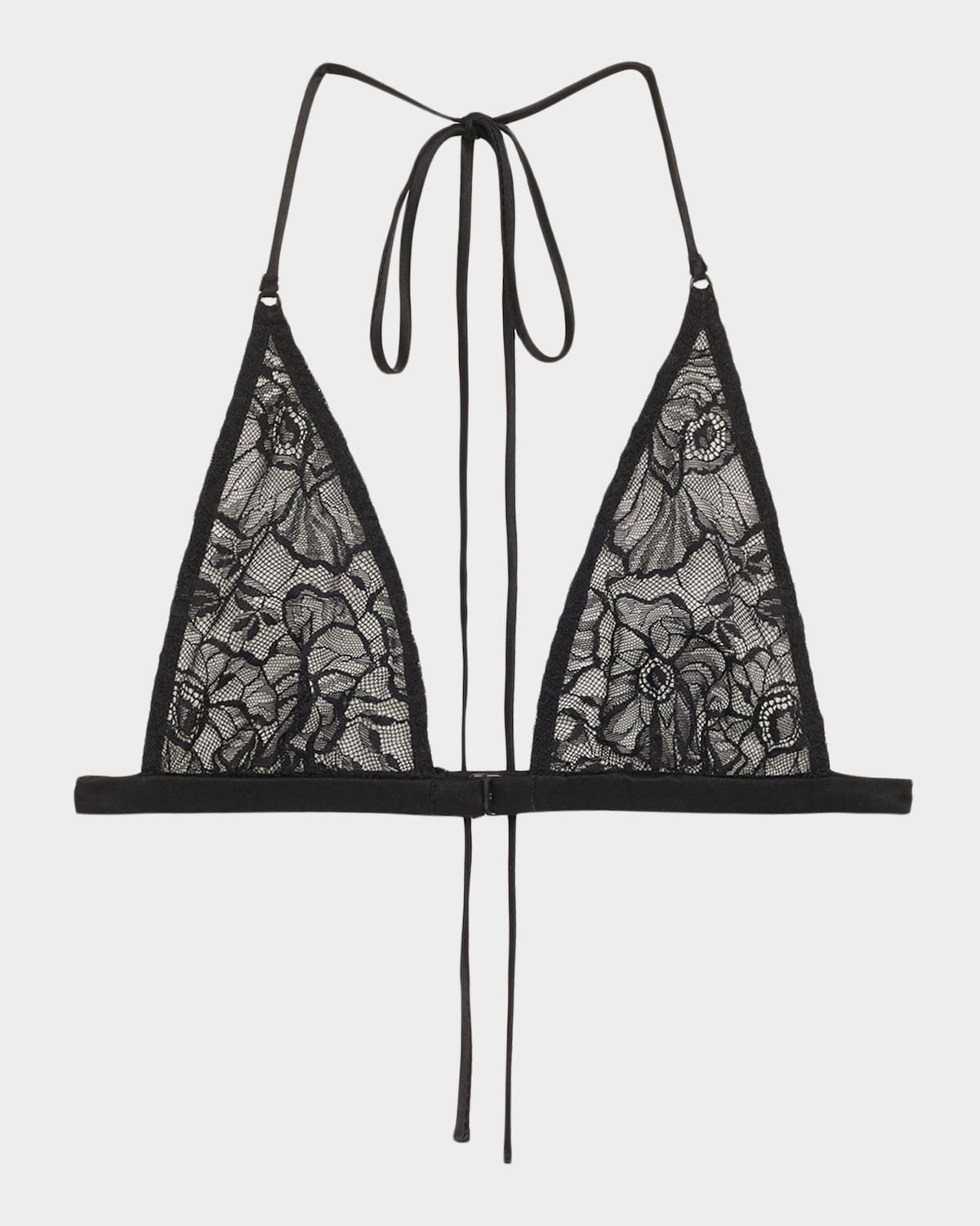 Kiki De Montparnasse Michelia Floral Lace Soft Triangle Bra In Black