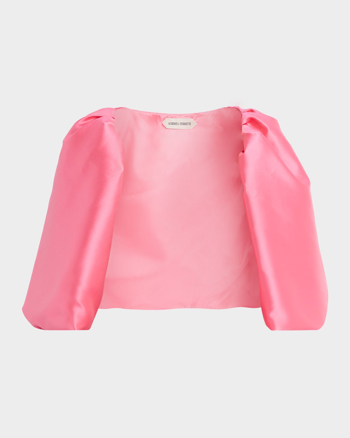 Alberta Ferretti Mikado Silk Bubble Bolero Jacket In Pink